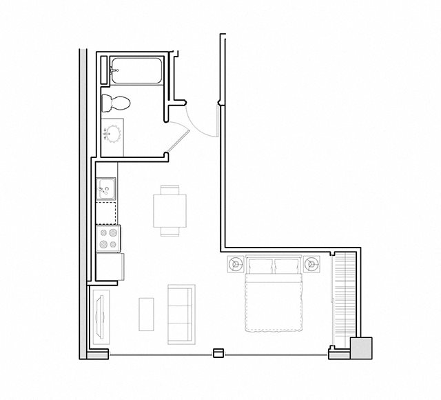 One bedroom floor plan l 3rd Street Flats in Reno NV